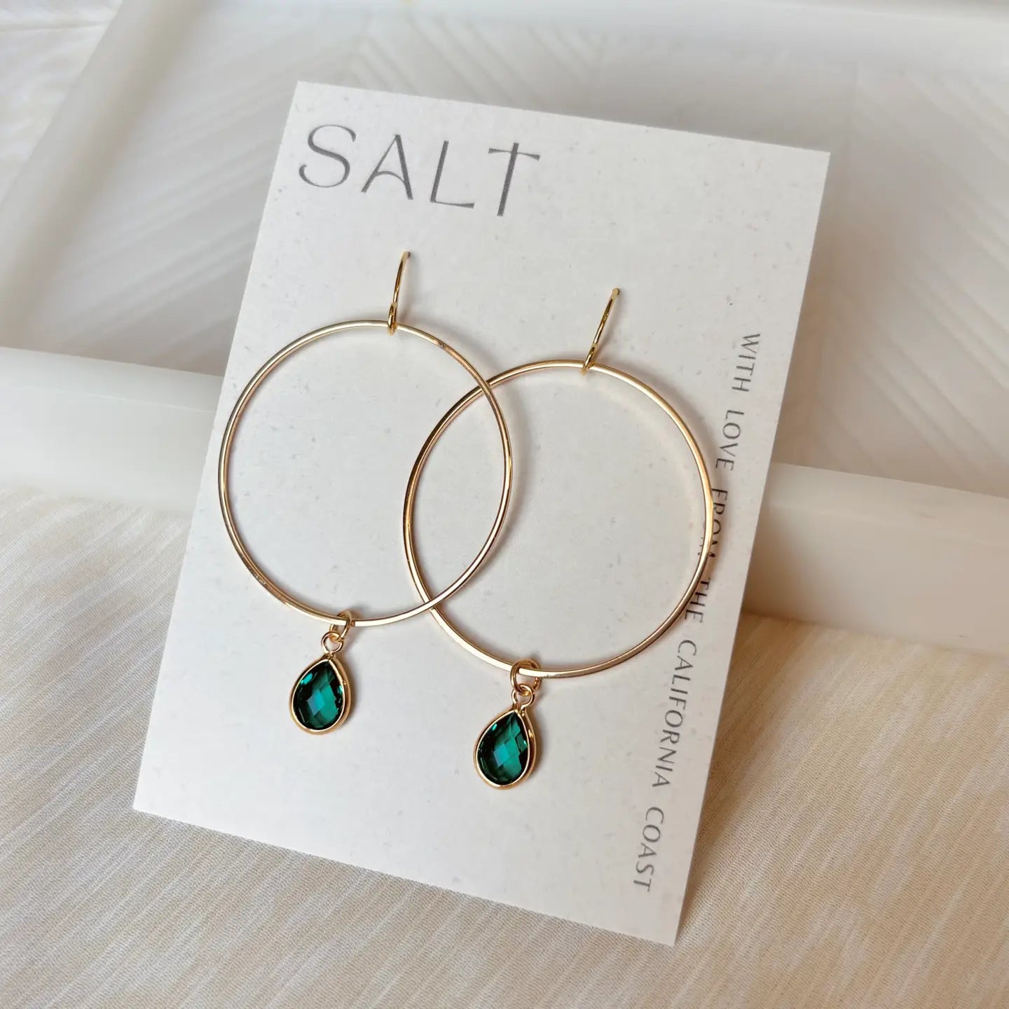 On My Way! Emerald Hoops