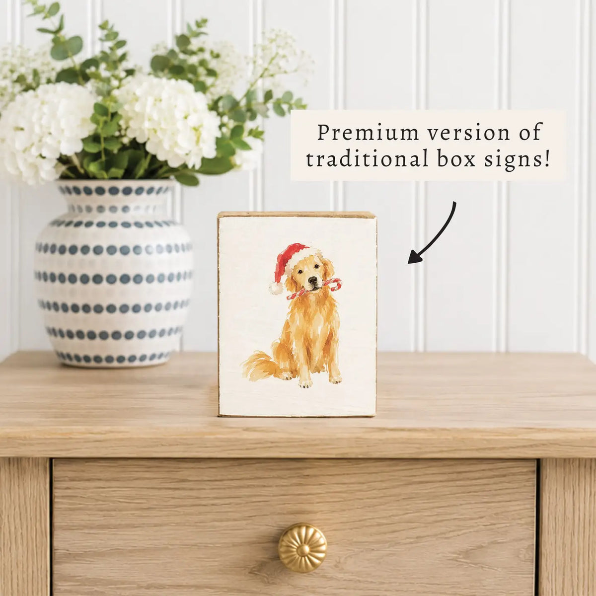 Holiday Golden Retreiver Block