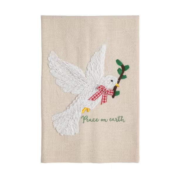Dove Embroidered Dish Towel