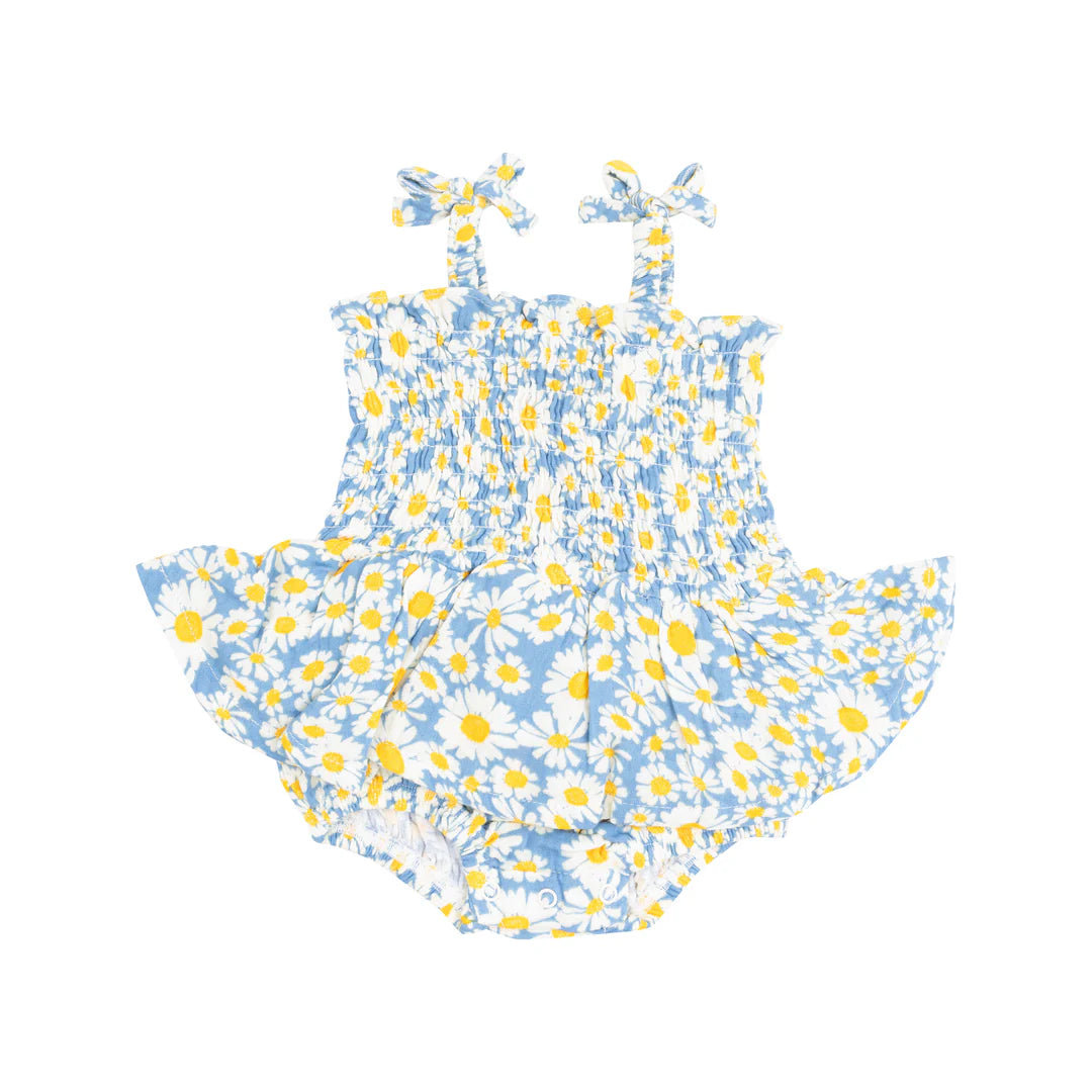 Shasta Daisy Smocked Bubble w/ Skirt