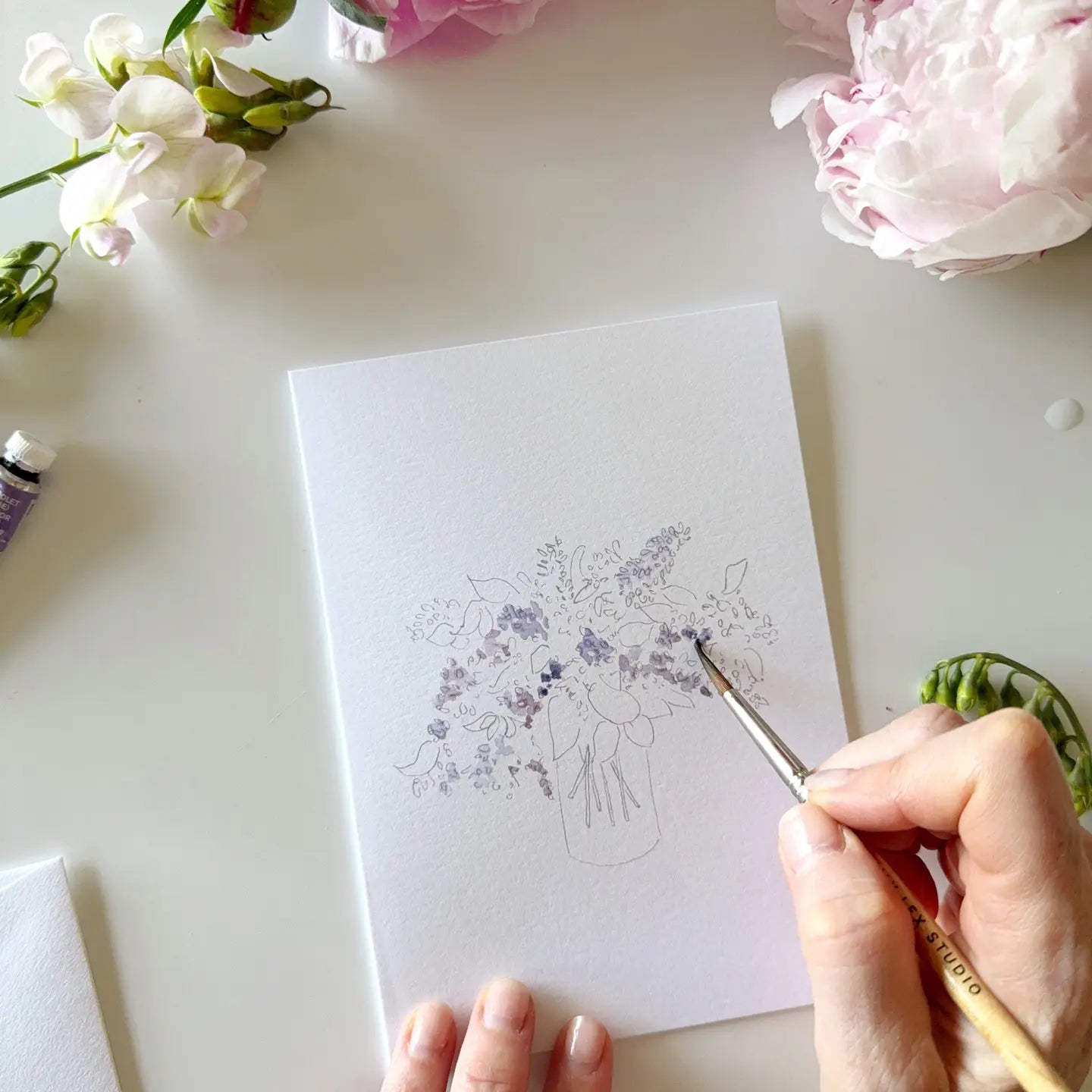 Bouquets Paintable Notecards