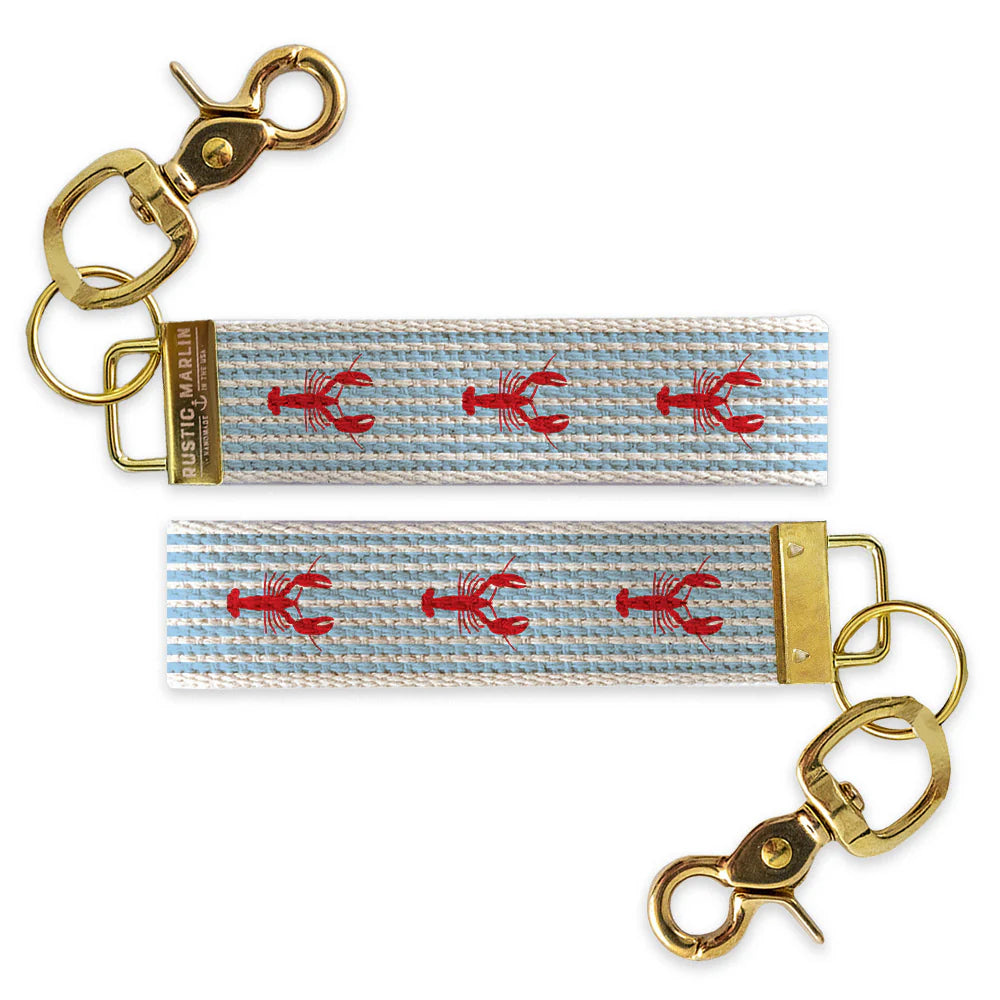 Key Chain - Lobster Blue Stripe