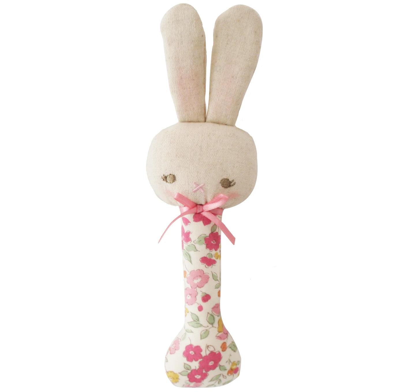 Bunny Stick Rattle - Rose Garden