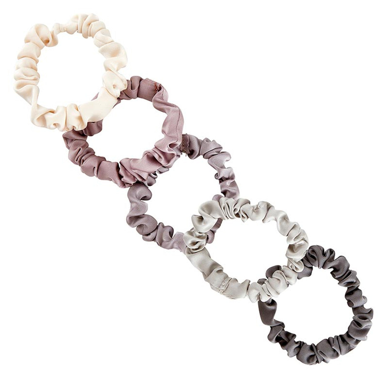 Large Satin Scunchies - Lilac Grey