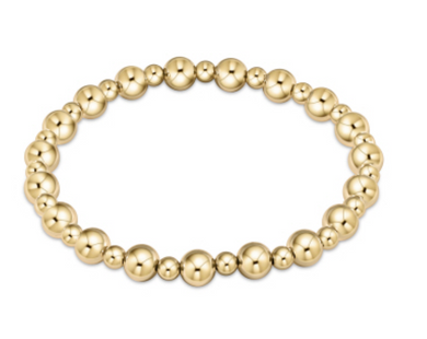 Grateful Pattern 6mm Gold Bead Bracelet