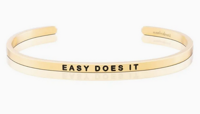 Easy Does It Mantra Band Bracelet - Gold