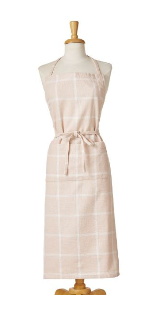 Check Slub Apron - Blush