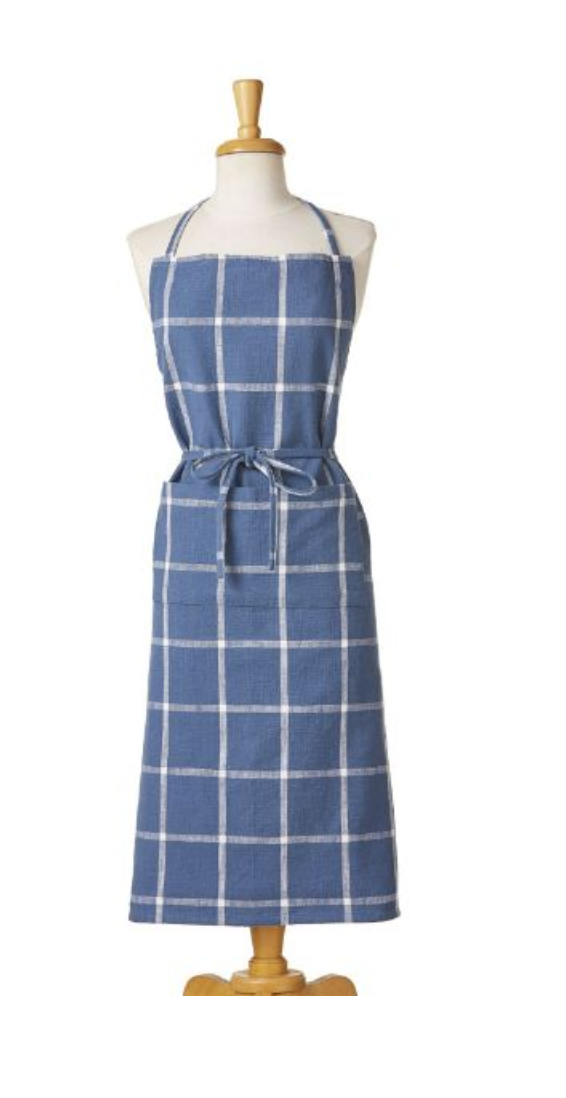 Check Slub Apron - Blue