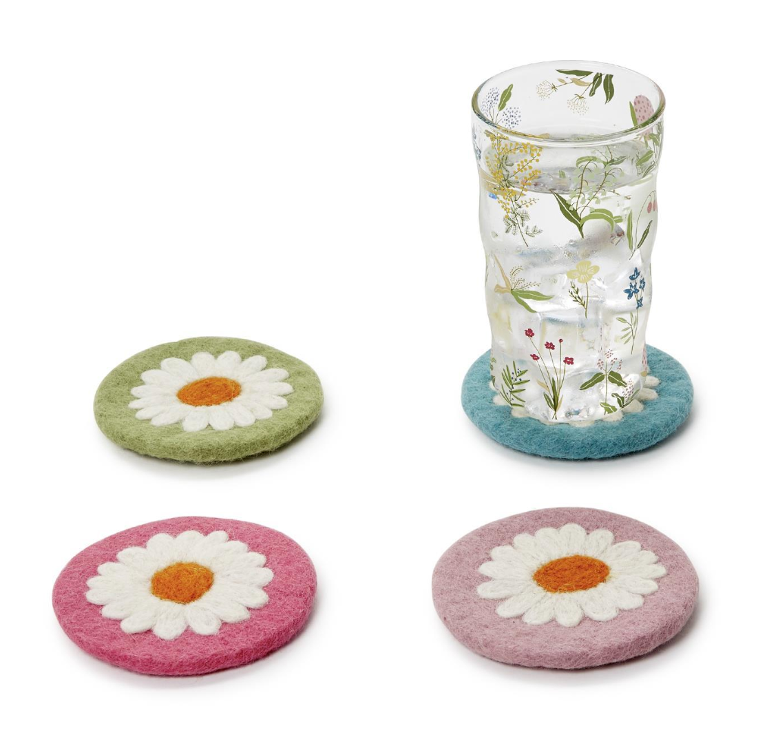 Daisy Coasters - Set of 4