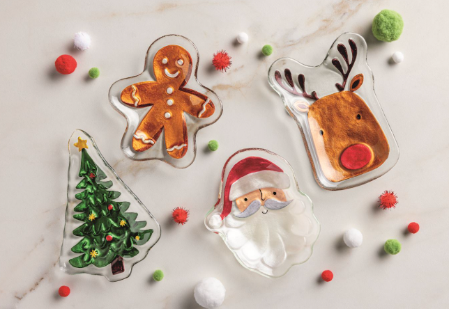 Holiday Glass Tidbit Dish