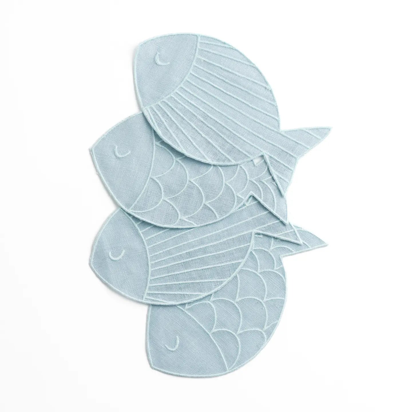 Linen Cocktail Napkins - Sardines