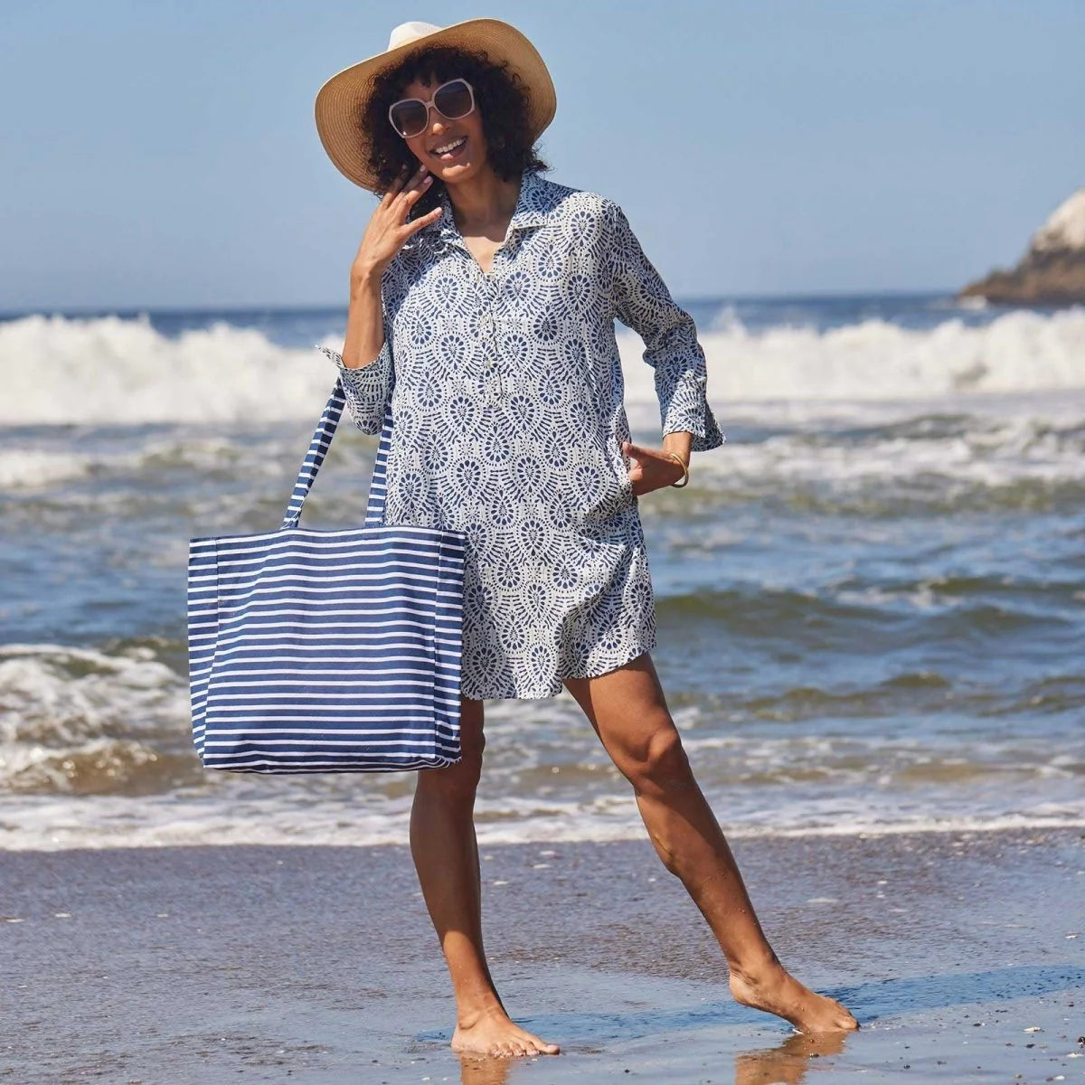 Breton Stripe Little Shopper Tote