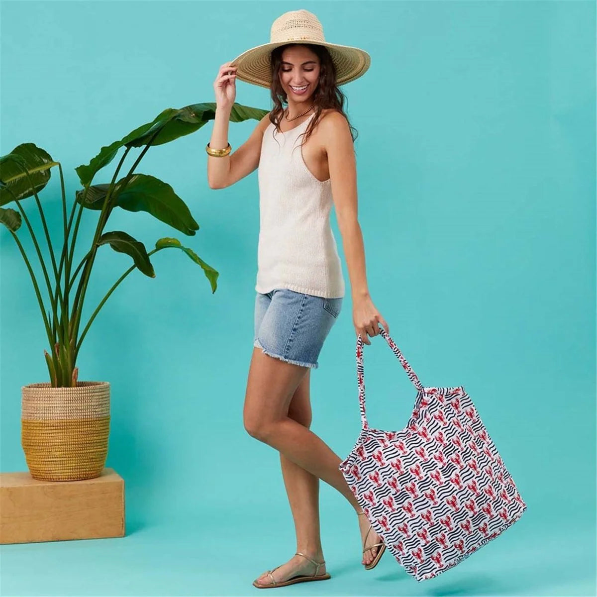Lobster Waves Bucket Bag