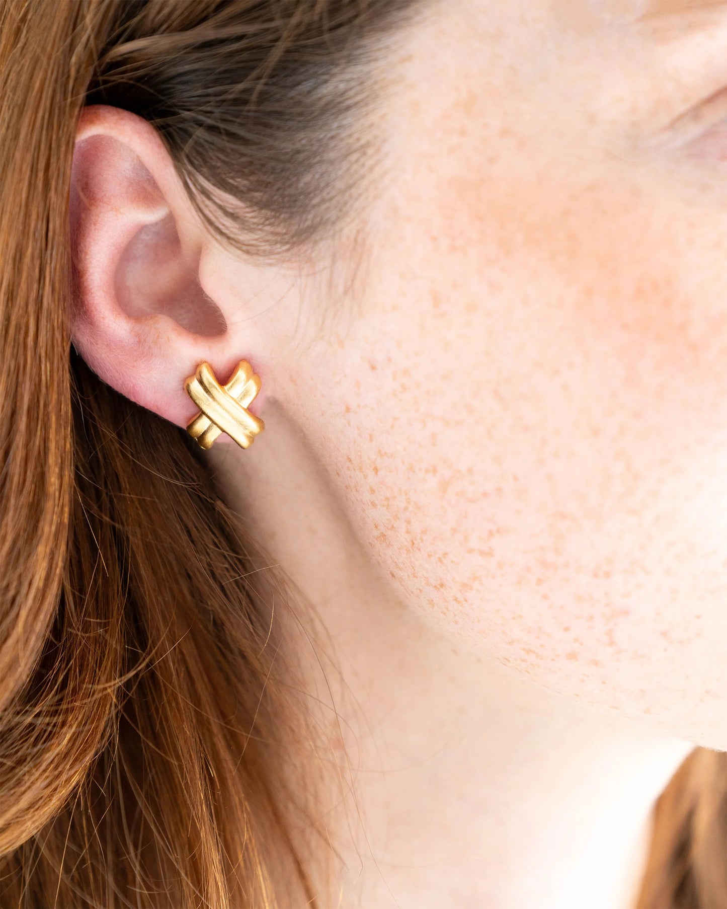Gold Small X Earrings