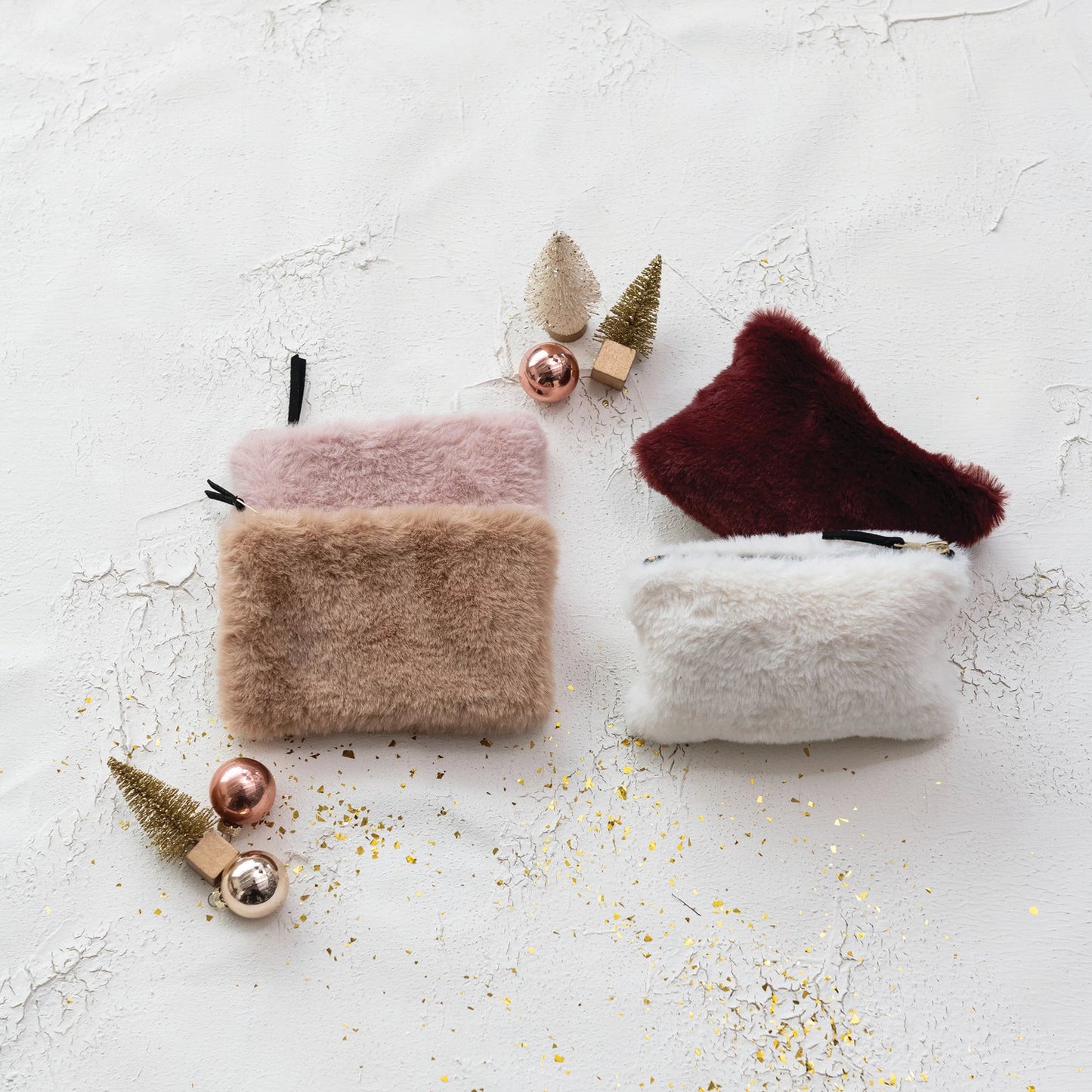 Faux Fur Zip Pouch