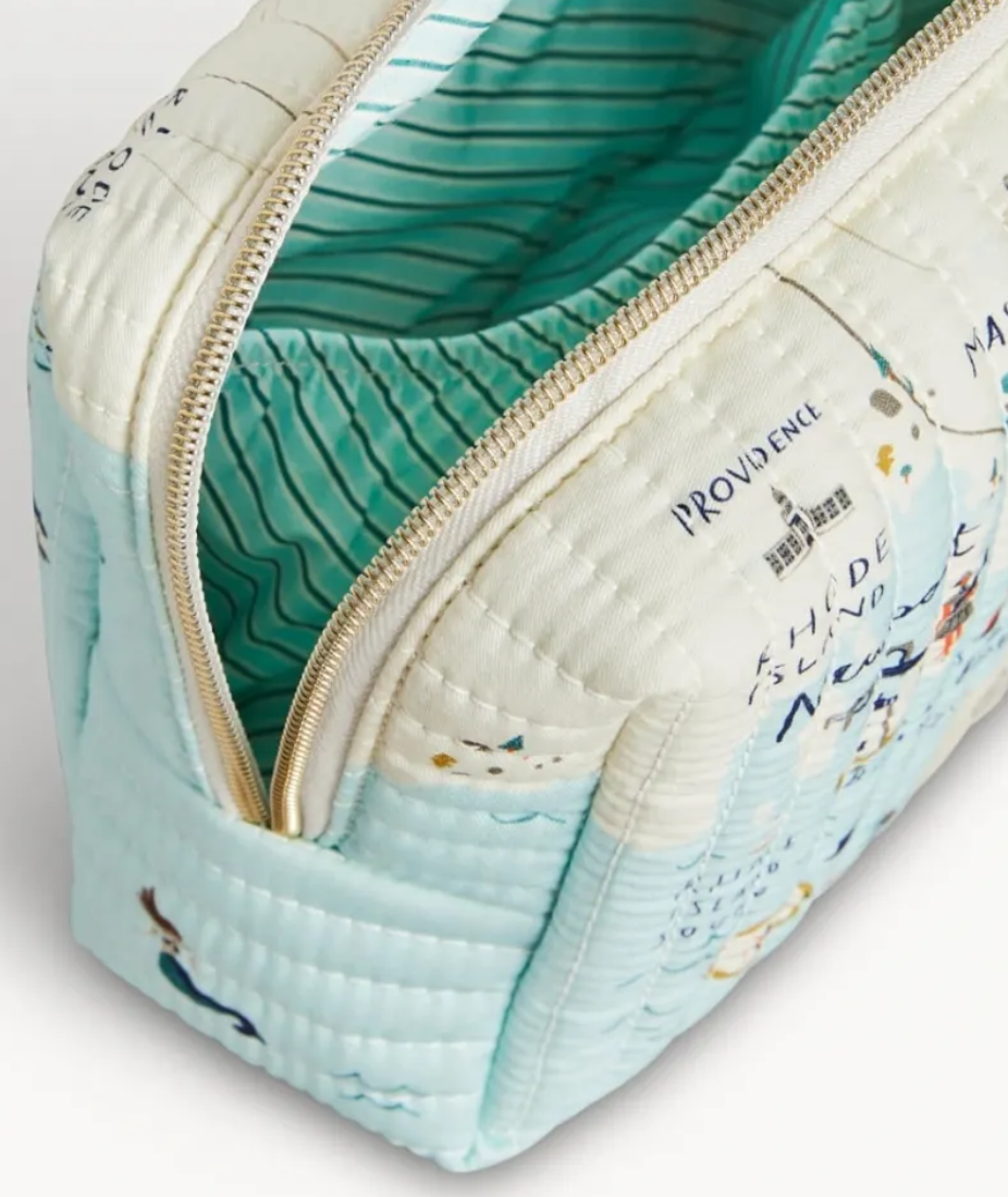 Northeastern Habors Quilted Cosmetic Bag