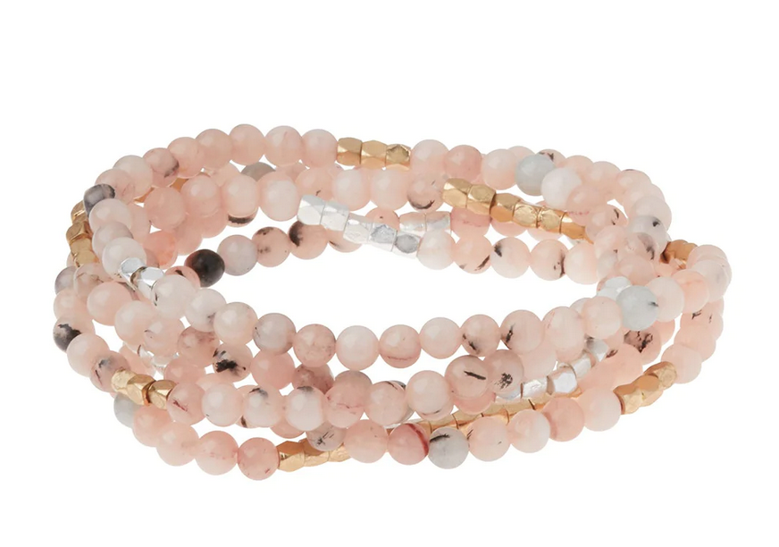 Morganite & Tourmaline Wrap Bracelet/Necklace