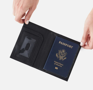 Passport Holder - Black With Gold Stars