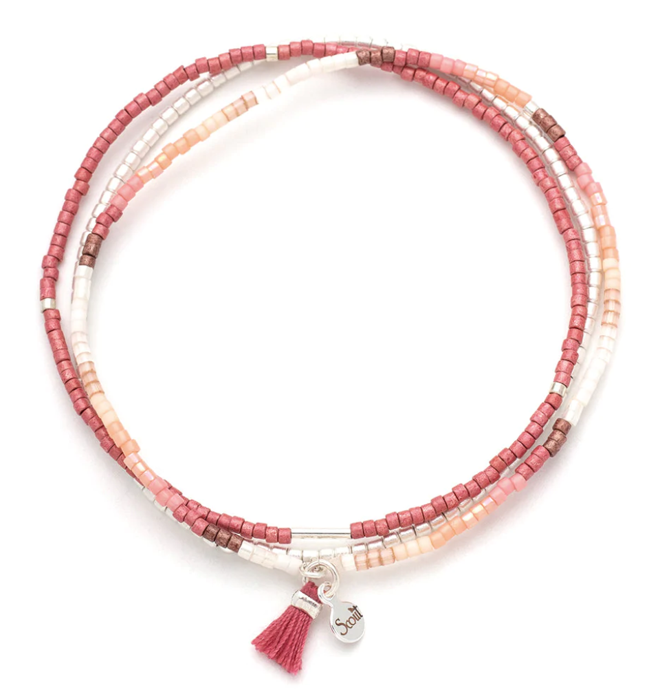 Miyuki Bracelet Trio - Blush Multi Silver