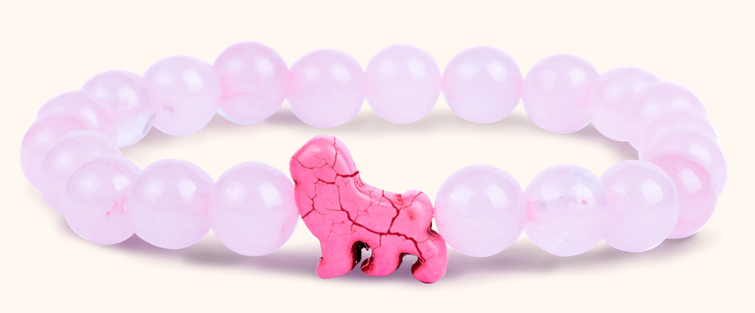 Excursion Bracelet - Lion - Kenya Orchard Pink