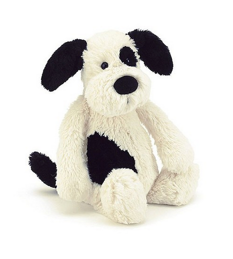 Bashful Black & Cream Puppy Plush Toy