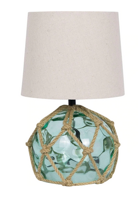 Glass Buoy Lamp With Netting Overlay - Small