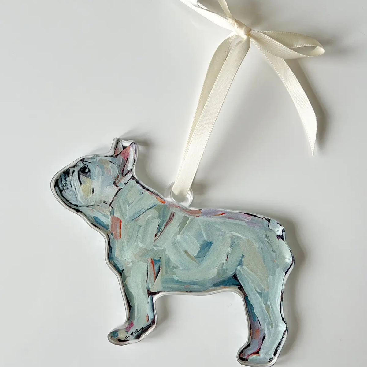Dog Ornament - Frenchie White