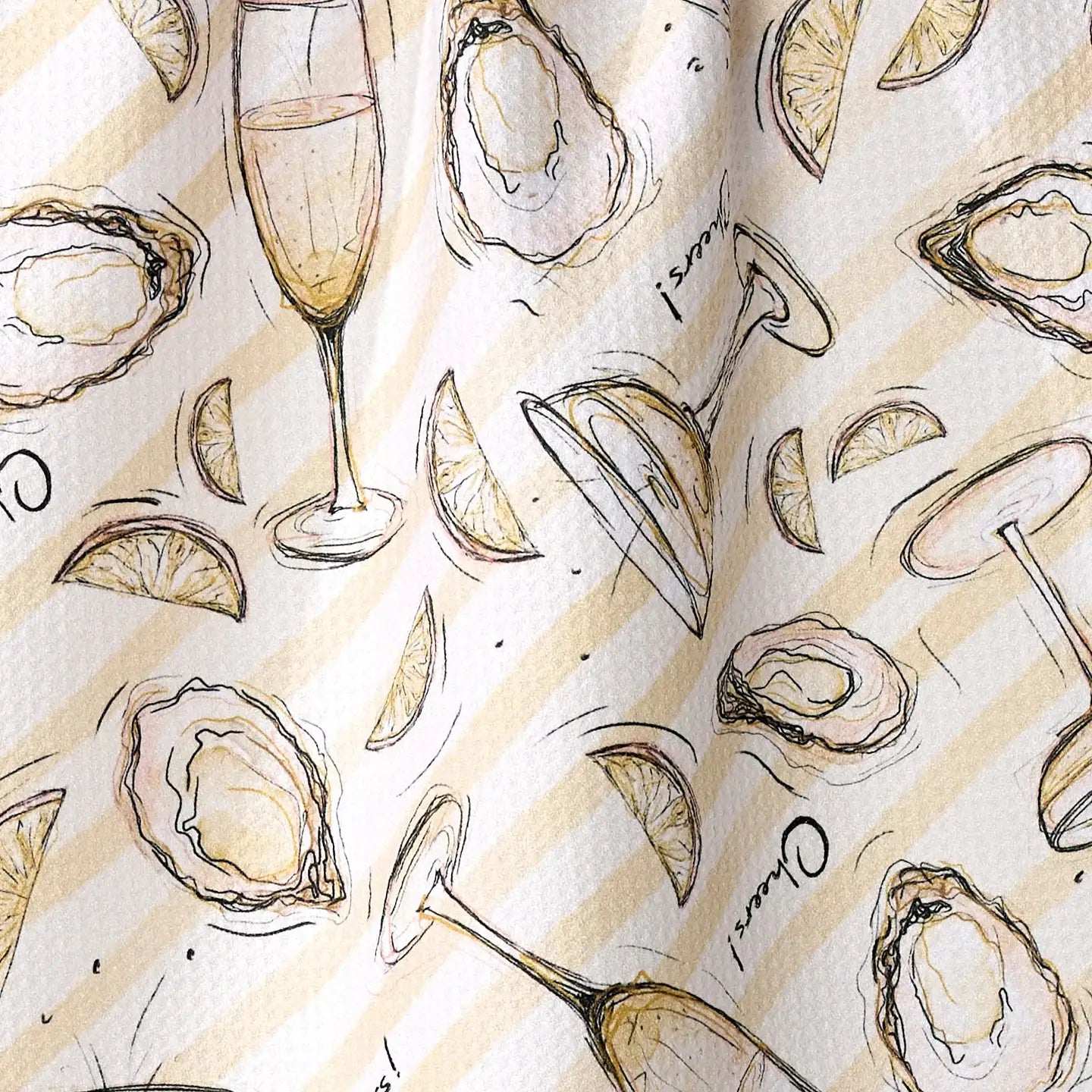 Dish Towel - Oysters & Champagne