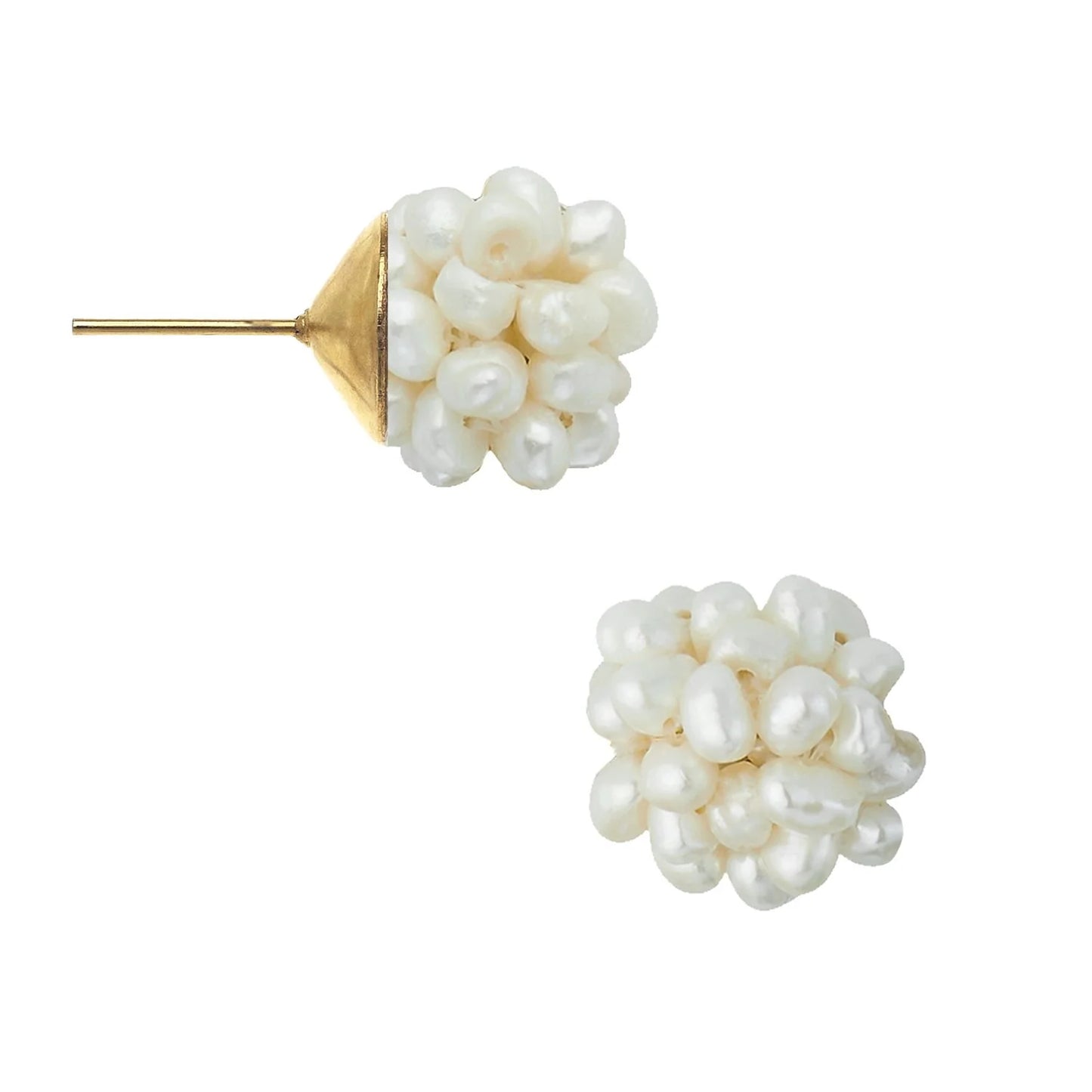 Pearl Cluster Stud Earrings