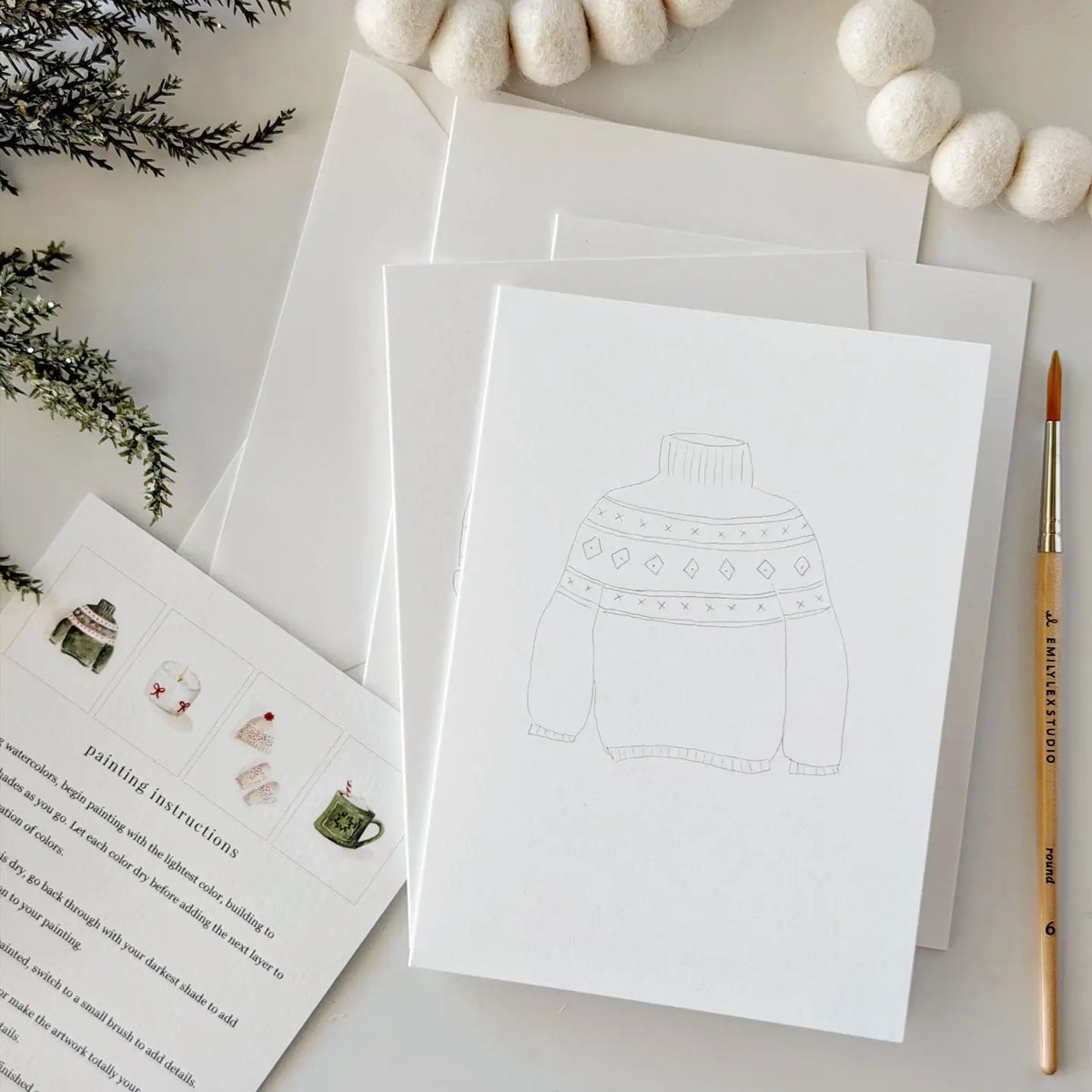 Warm + Cozy Paintable Notecards