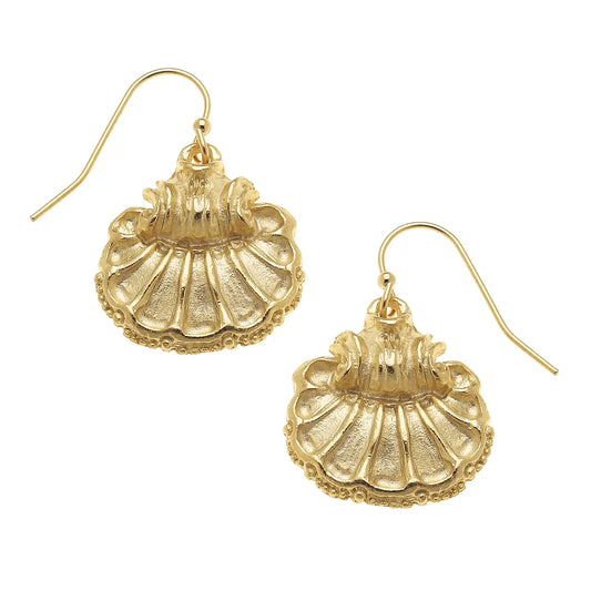 Gold Scallop Shell Earrings
