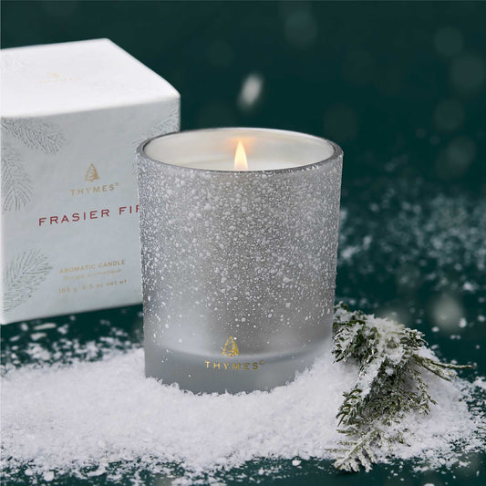 Flocked Poured Candle - Frasier Fir
