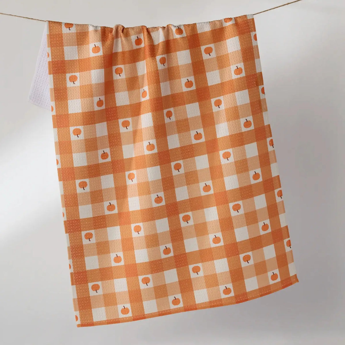 Dish Towel - Pumpkin Check