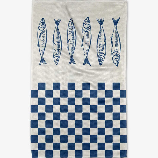 Dish Towel - Sardine Check Blue