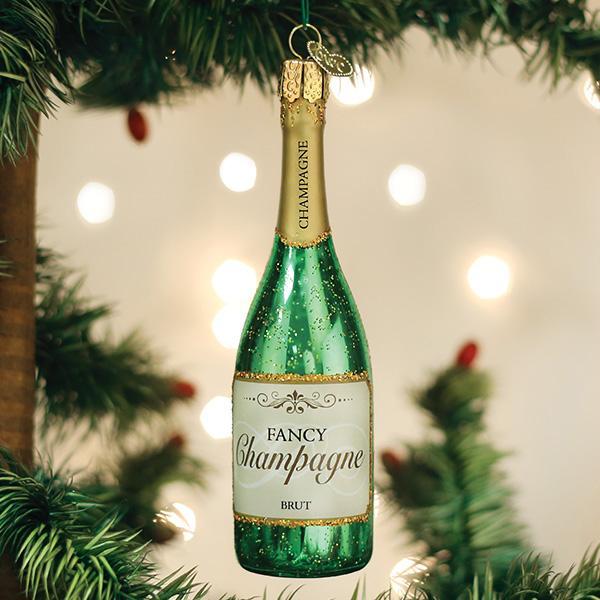 Old World Christmas Champagne Bottle Glassblown Ornament