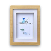 Load image into Gallery viewer, Fishing Sea Glass Art