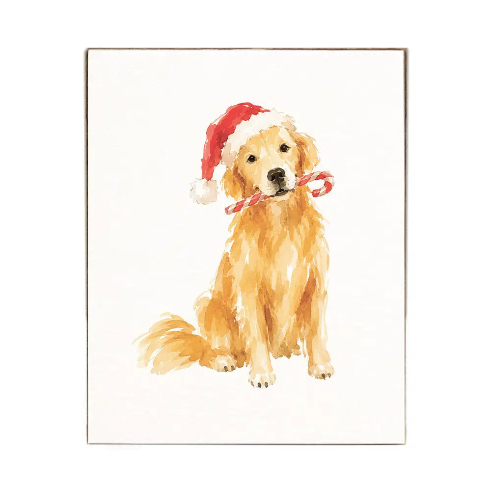 Holiday Golden Retreiver Block