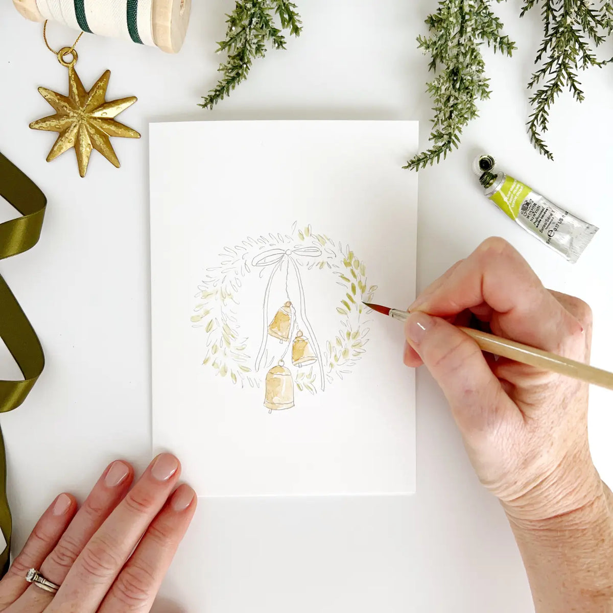 Wreaths Paintable Notecard Set