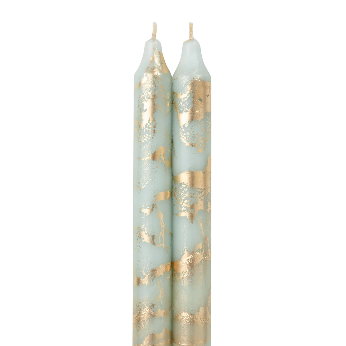 2 Pk Taper Candles - Pistachio & Gold