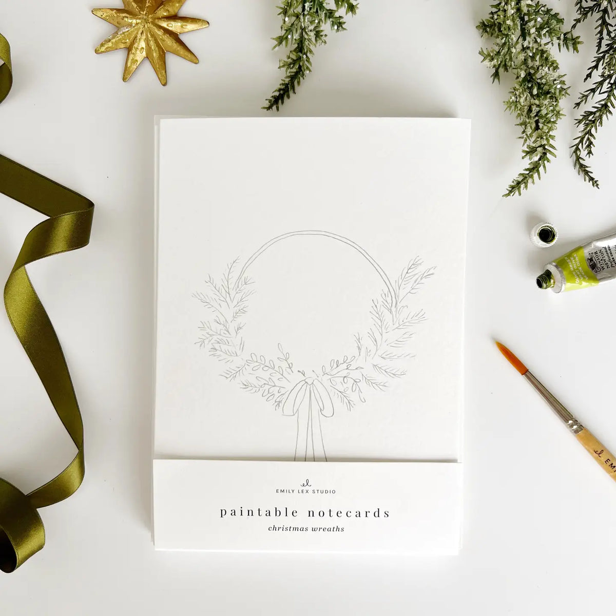 Wreaths Paintable Notecard Set