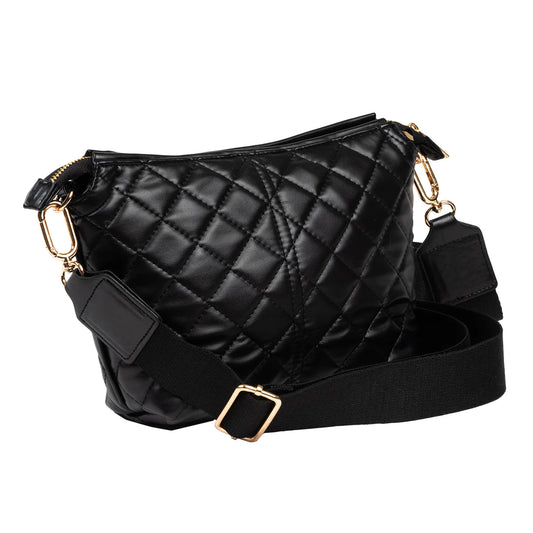 Emily Crossbody - Black Quilted