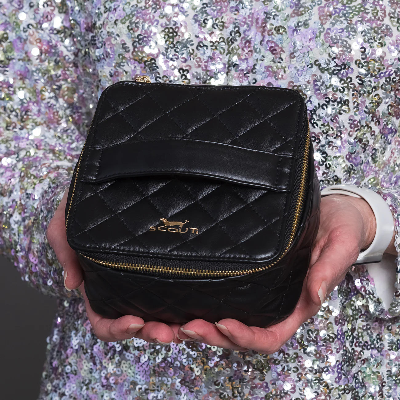 Hidden Gem Jewelry Case - Black Quilted