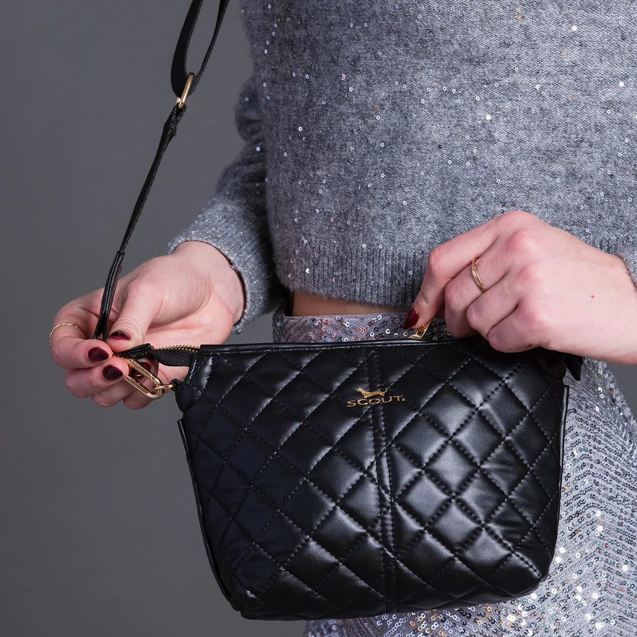 Emily Crossbody - Black Quilted
