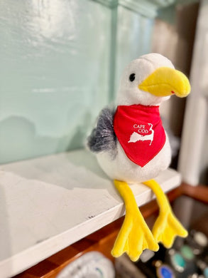 Seymour The Seagull Wearing Cape Cod Bandana