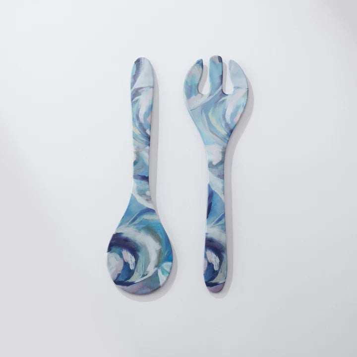 Salad Utensils - Flowing Shells