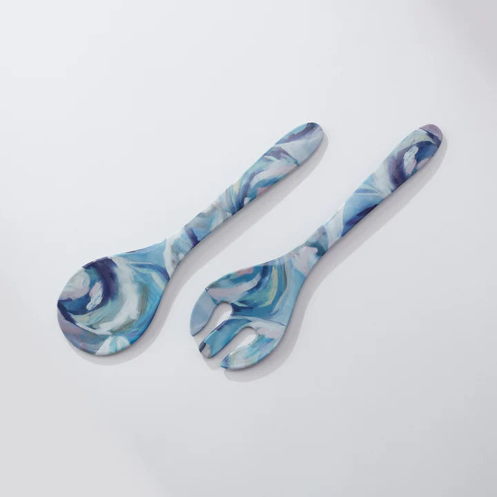 Salad Utensils - Flowing Shells