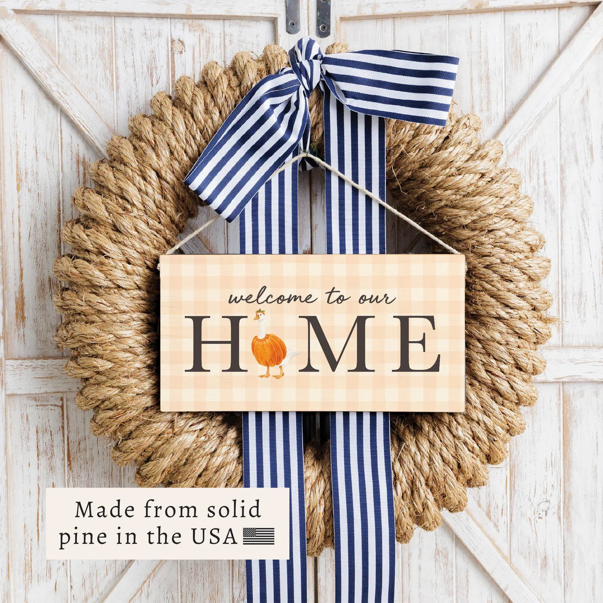 Hanging Sign - Fall Porch Goose