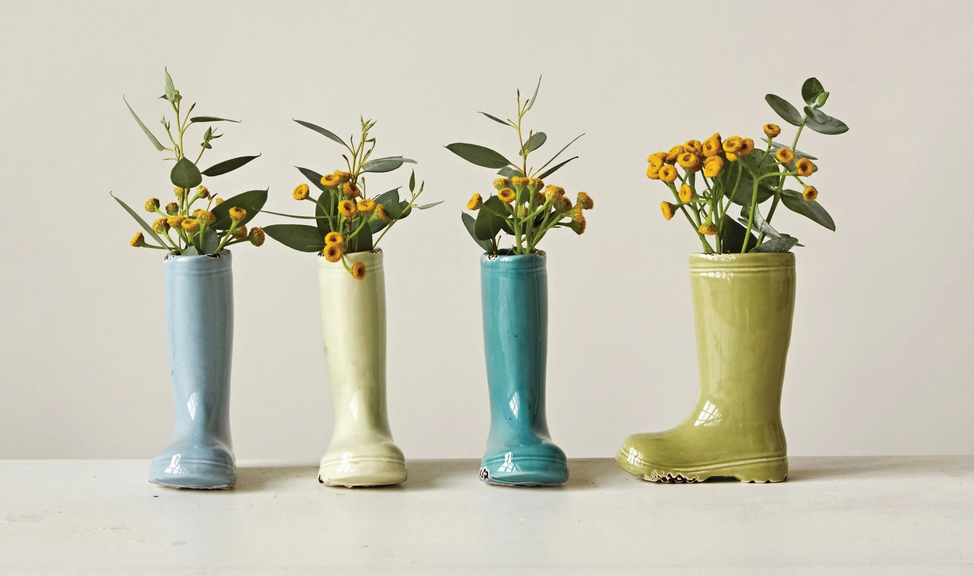 Boot Vase, 7" Stoneware