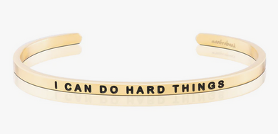 I Can Do Hard Things Mantra Band Bracelet - Gold