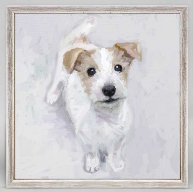 Jack Russell Pup Mini Framed Canvas
